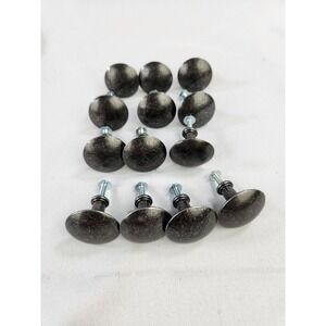 13 IKEA HEMNES ? Drawer Knobs Pull Handles with screws Large HEAVY Blk Silver